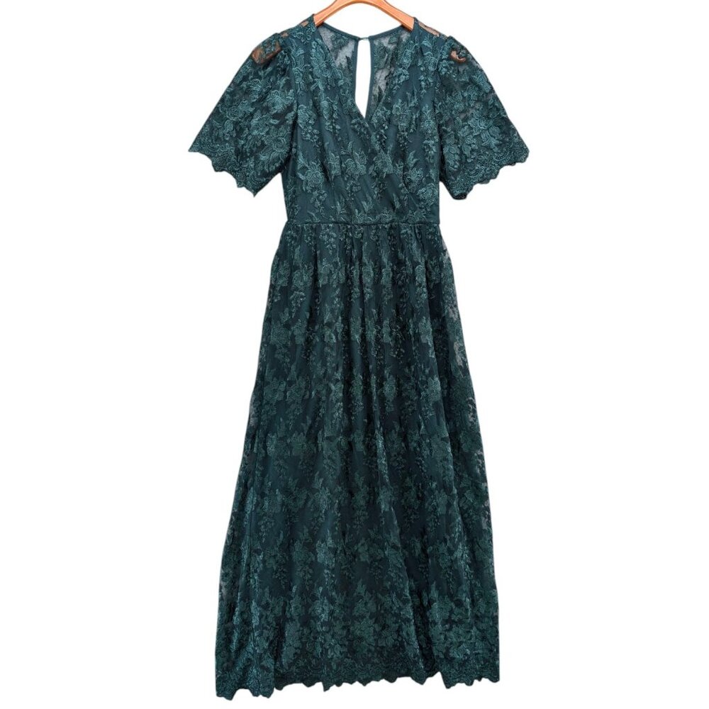 Soieblu Green Teal Lace Maxi Dress